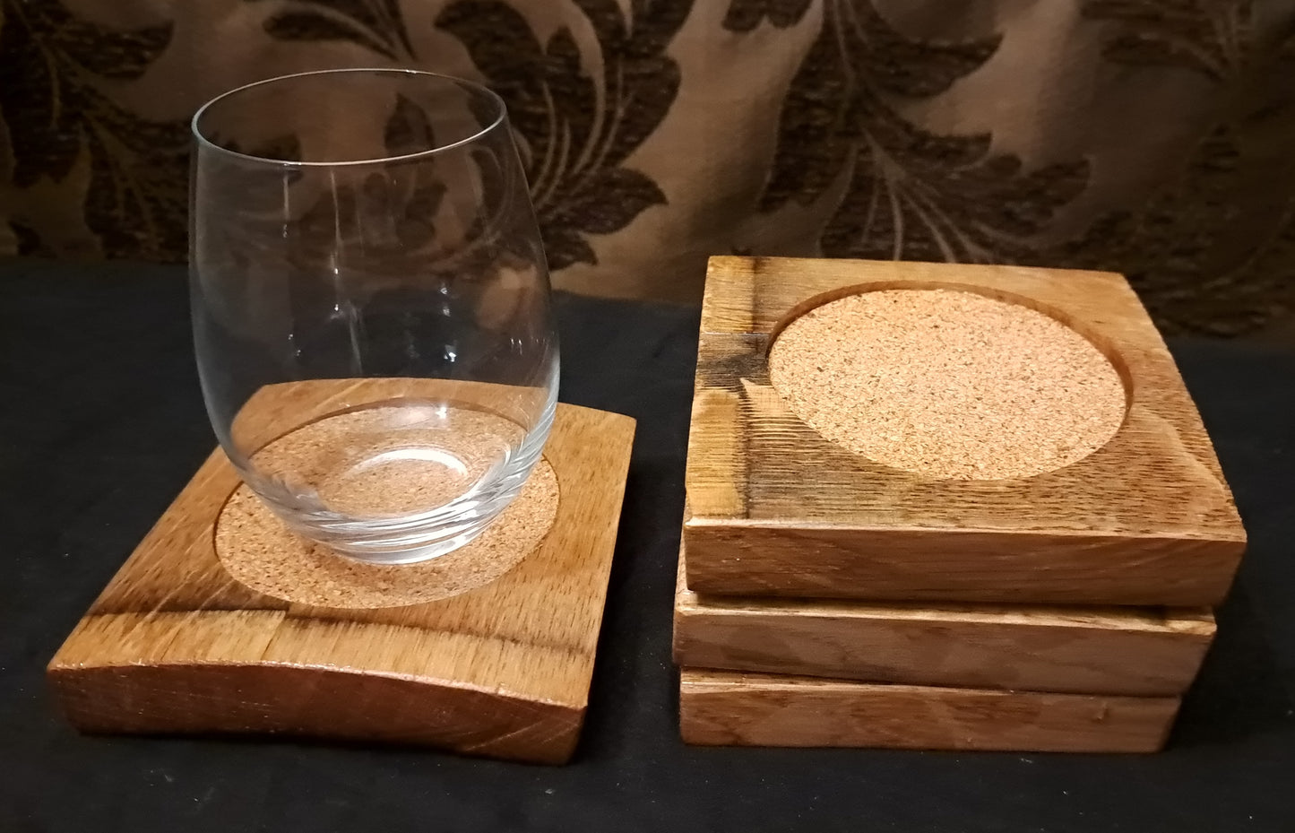Wine barrel coaster